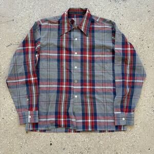 Vintage 60s McGregor Grey/Red Plaid Pattern Shirt